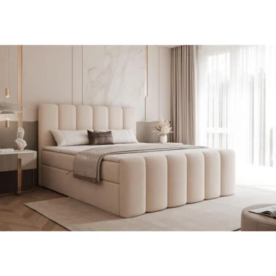 Compleo24 Boxspringbett COMPLEO24 in Beige, Liegefläche 140x200 cm – Bonellfederkern